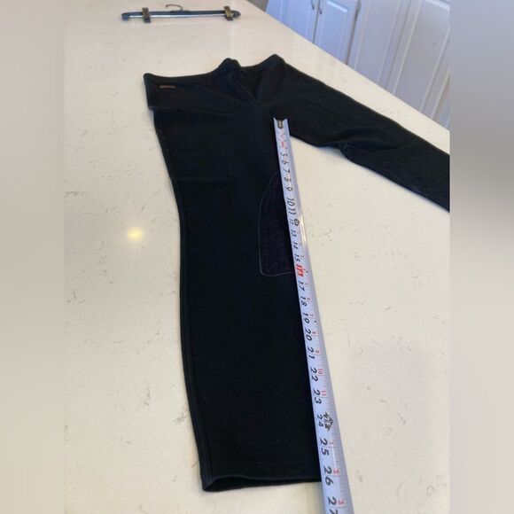 Polo Ralph Lauren Horse Riding Leggings Black Suede Knee Patch Equestrian Size L - Picture 9 of 10